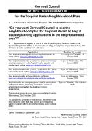 Cornwall Council NOTICE OF REFERENDUM for the Torpoint Parish Neighbourhood Plan